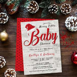 Invitation Joyeux petit Baby shower de Noël