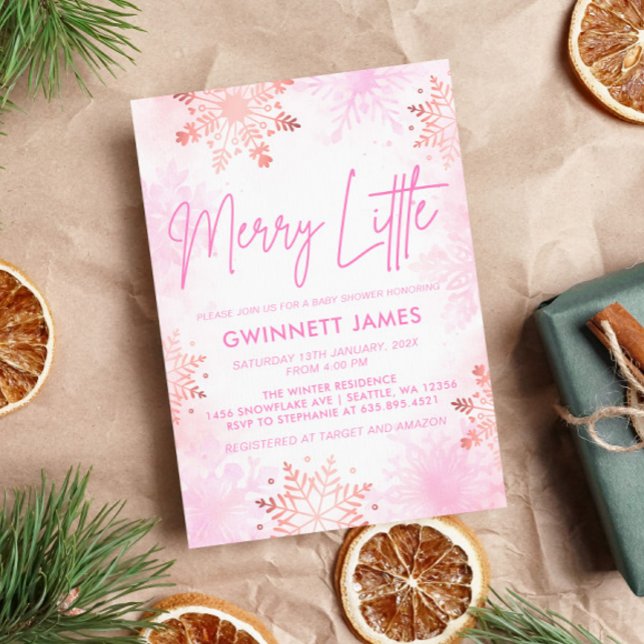 Invitation Joyeux petit Baby shower rose (Créateur téléchargé)