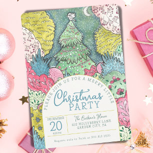 Invitation Joyeux petit Noël aquarelle