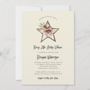 Invitation Joyeux petit Noël Baby shower rustique
