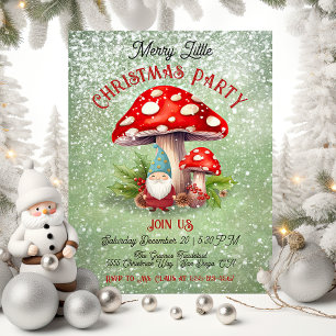Invitation Joyeux petit Noël Gnome Toadstool Champhroom
