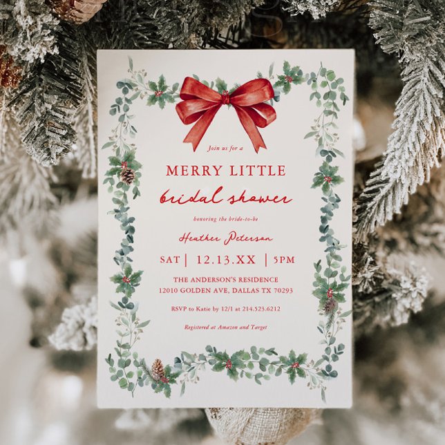 Invitation Joyeux petit Noël Robe rouge Mariage Shower (Créateur téléchargé)