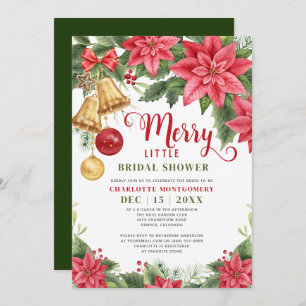 Invitation Joyeux Petite Fête des mariées de Noël Poinsettia