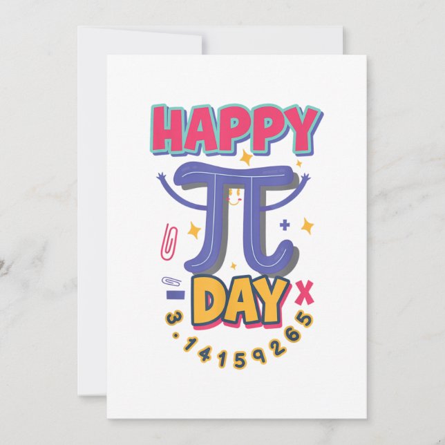 Invitation Joyeux Pi Day 3.14 Science ou mathématiques STEM V (Devant)