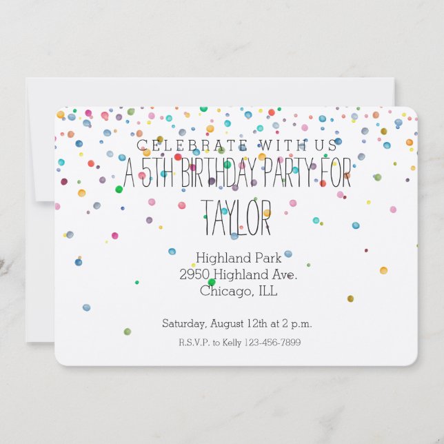 Invitation Joyeux points Confetti (Devant)