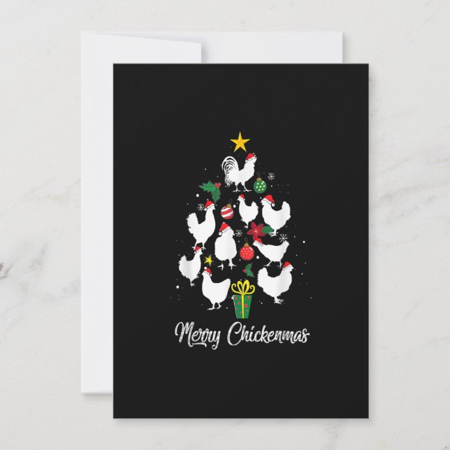 Invitation Joyeux poulets de Noël Arbre de Noël Funny Noël (Devant)