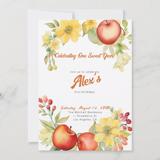 Invitation Joyeux premier anniversaire ! 1er anniversaire (Devant)