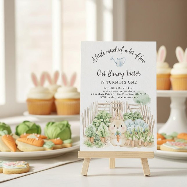 Invitation Joyeux premier anniversaire de la fête du jardin d (Créateur téléchargé)