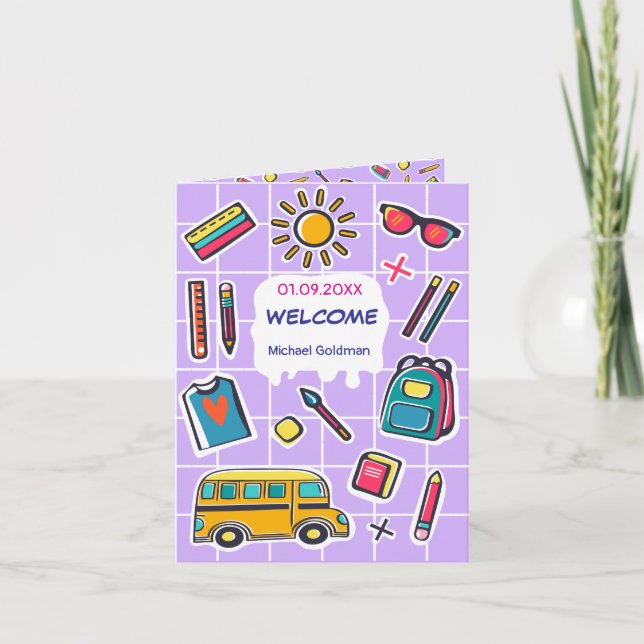 Invitation Joyeux premier jour de CE2 BIENVENUE (Devant)