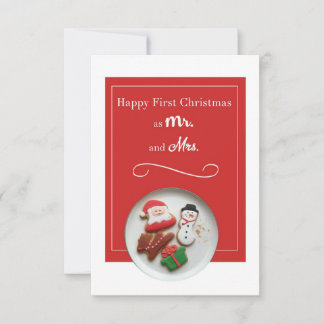 Invitation Joyeux premier Noël en tant que M. et Mme White Bo