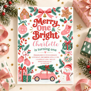 Invitation Joyeux premier Noël et anniversaire lumineux