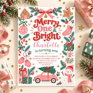 Invitation Joyeux premier Noël et anniversaire lumineux