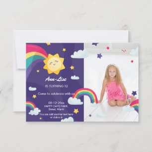 Invitation Joyeux Rainbow Sunshine Anniversaire