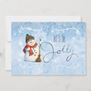 Invitation Joyeux Réveillon de Noël avec Bonhomme de Neige ID