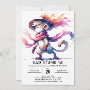 Invitation Joyeux Singe Personnalisé Anniversaire