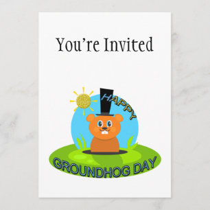 Invitation Joyeux soleil de la Journée de la marmotte