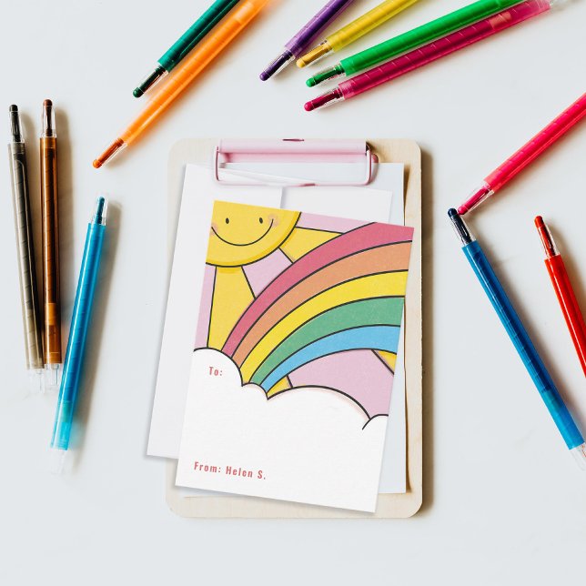 Invitation Joyeux soleil et arc-en-ciel jolie salle de classe (Créateur téléchargé)