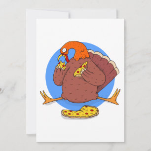 Invitation joyeux thanksgiving dinde pizza drôle