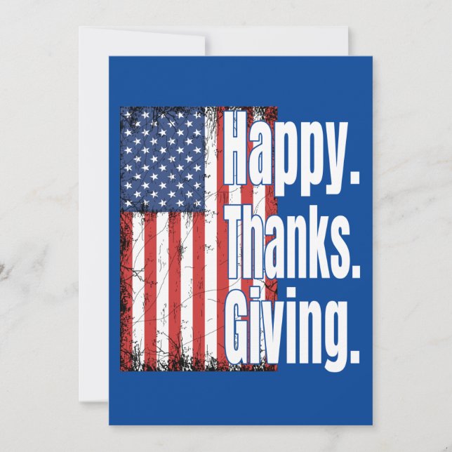 Invitation Joyeux Thanksgiving Drapeau Américain  (Devant)