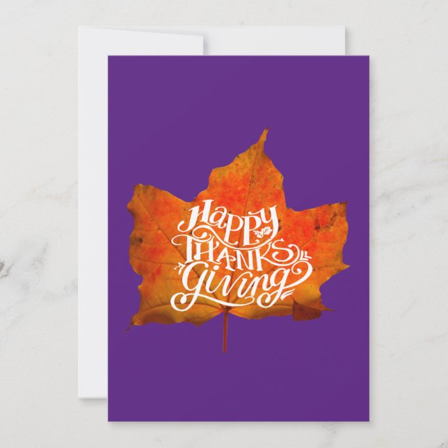 Invitation Joyeux Thanksgiving FEUILLES D'AUTOMNE FEUILLE D'A (Devant)