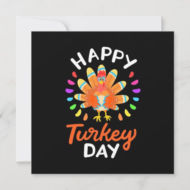 Invitation Joyeux Thanksgiving Joyeux jour de la dinde (Devant)