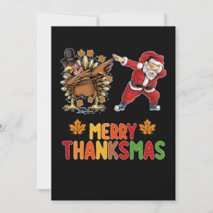 Invitation Joyeux Thanksmas Thanksgiving automne Noël saison