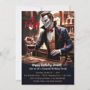 Invitation "Joyeux toast d'anniversaire, Vampire Bartender Vi