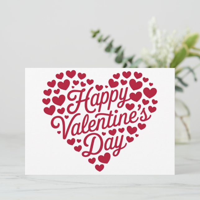 Invitation Joyeux Valentines Day Valentine Love Heart (Debout devant)