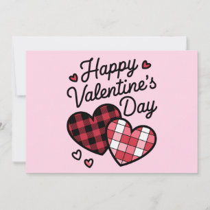 Invitation Joyeux Valentines Jour léopard Plaid Coeur d'amour