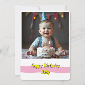 Invitation Joyful Baby Birthday Card - Téléchargement instant