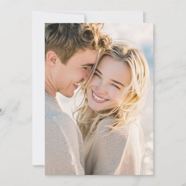 Invitation Joyful Beige Candid Photo (Devant)