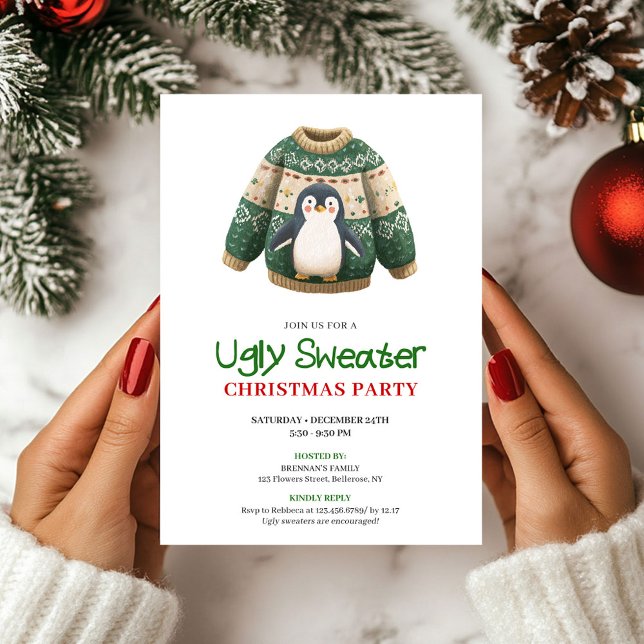 Invitation Joyful Funny Ugly Sweater Christmas Invite (Joyful Funny Ugly Sweater Christmas Invite)