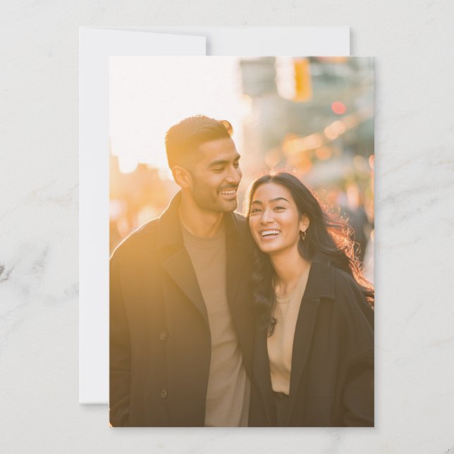 Invitation Joyful Golden Intimate Photo (Devant)