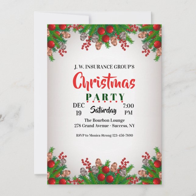 Invitation jubilatoire pour la fête de Noël (Devant)