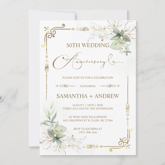 Invitation Jubilé d'or personnalisable (Devant)