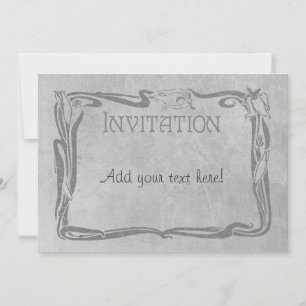 Invitation Jugendstil en gris