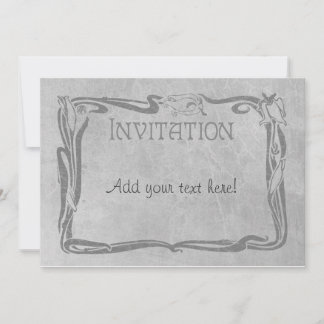 Invitation Jugendstil en gris