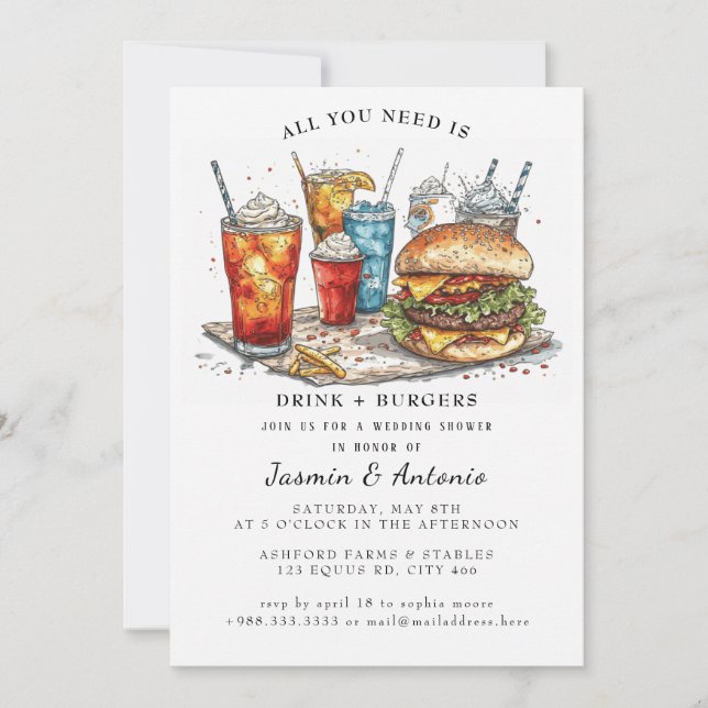 Invitation Juice et Burgers (Devant)