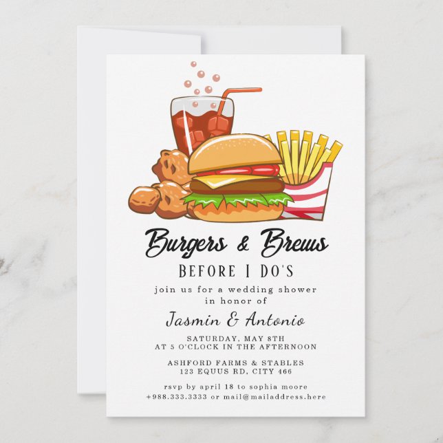 Invitation Juice et Burgers (Devant)