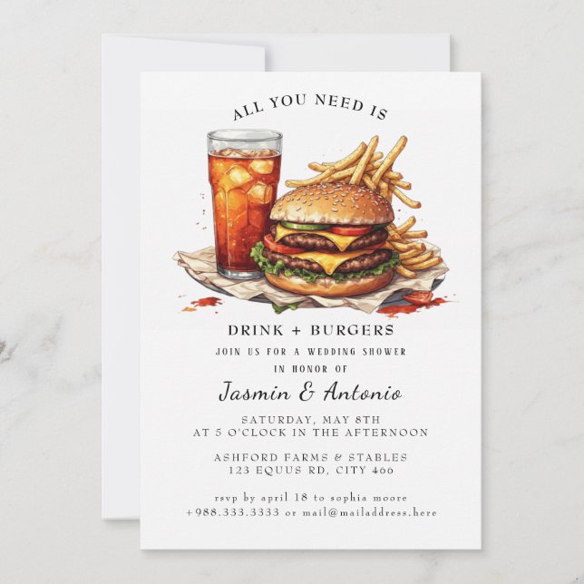 Invitation Juice et Burgers (Devant)