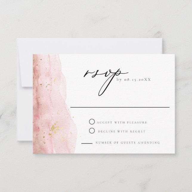 Invitation JULIEN Blush Rose Aquarelle Mariage RSVP (Devant)