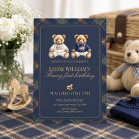 Jumeau garçon Beary premier anniversaire ours en p