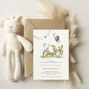 Invitation Jumeaux   Baby shower de lapin de printemps