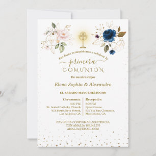 Invitation Jumeaux de première communion