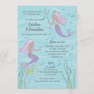 Anniversaire Soeur Jumelle Invitations Faire Part Cartes Zazzle