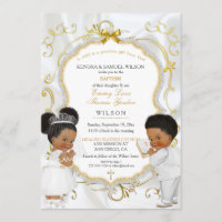 Jumeaux garçon et fille Baptême Communion Ethnique