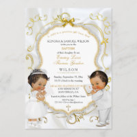 Jumeaux garçon fille Baptême Baptême Communion