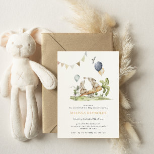 Invitation Jumeaux   Lapin de printemps Fête de bébé