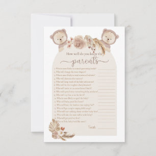 Invitation Jumeaux Teddy Bear Qui Connaît les Parents Jeu de 