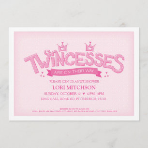 Invitation jumelle de baby shower de filles de